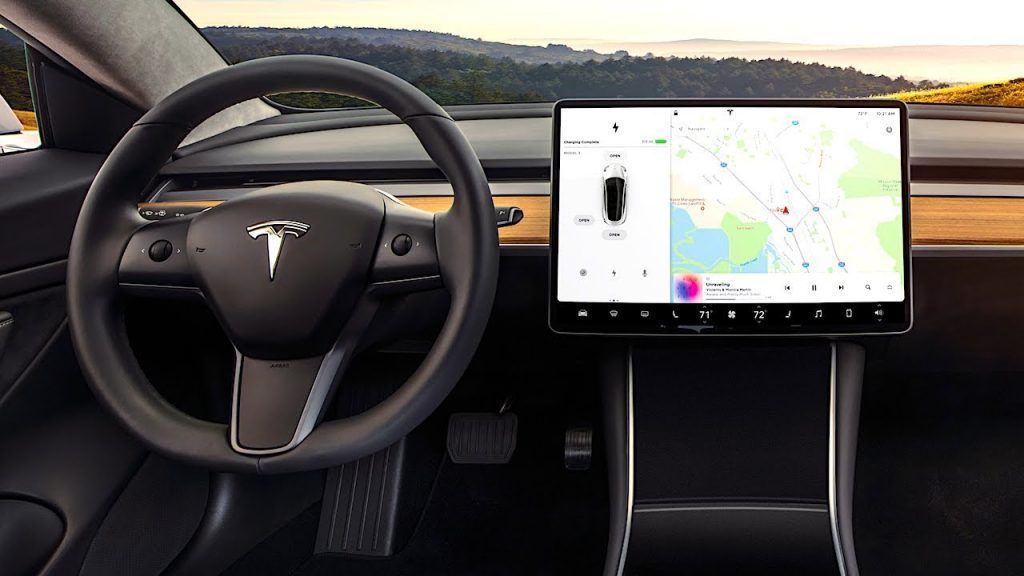 diseño minimalista del tesla model 3