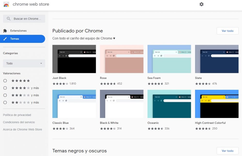 instalar temas en google chrome