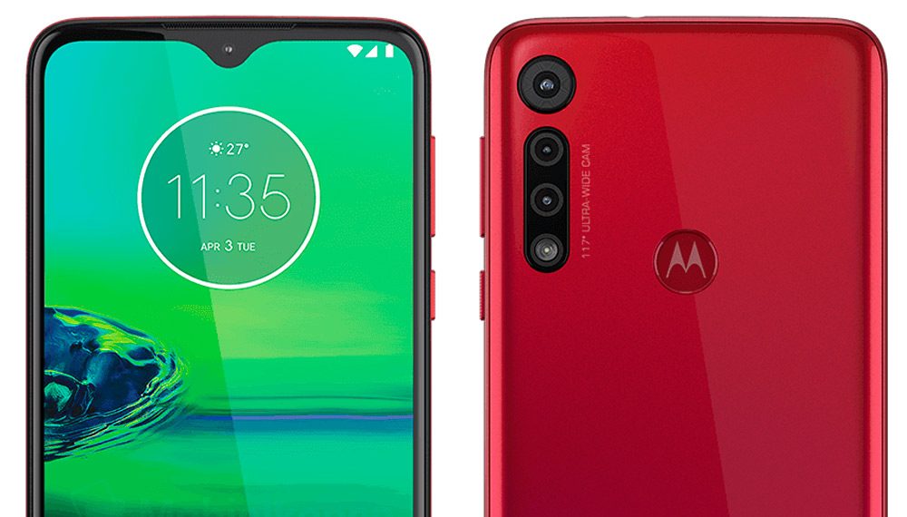 El nuevo moto g8 plus en rojo