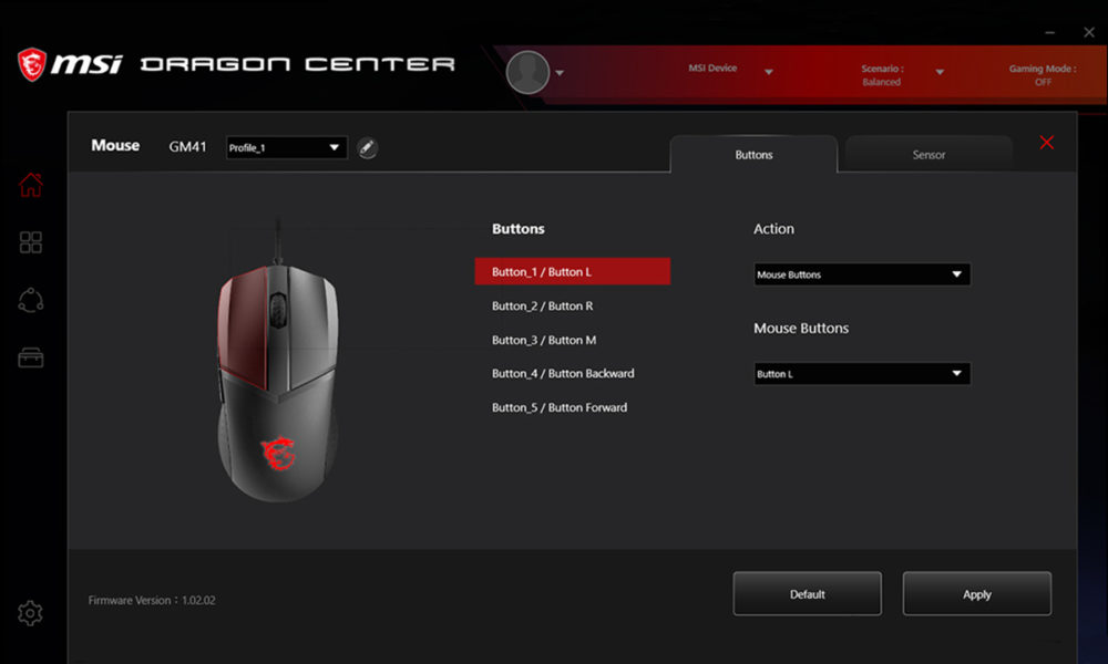 Configuración del nuevo ratón de MSI
