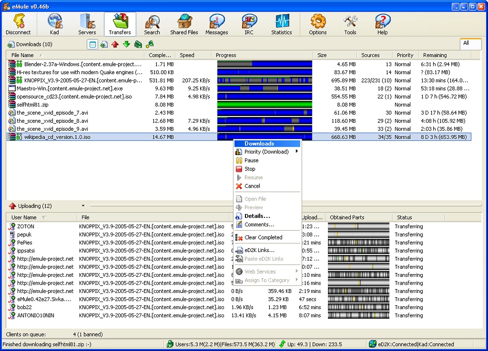 eMule fue muy popular en la década del 2000